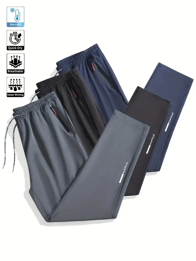 Soft Men's Casual Straight Pants Stretch Elastic Waist Jogger Korean Classic Blue Black Gray Brand Trousers Plus Size