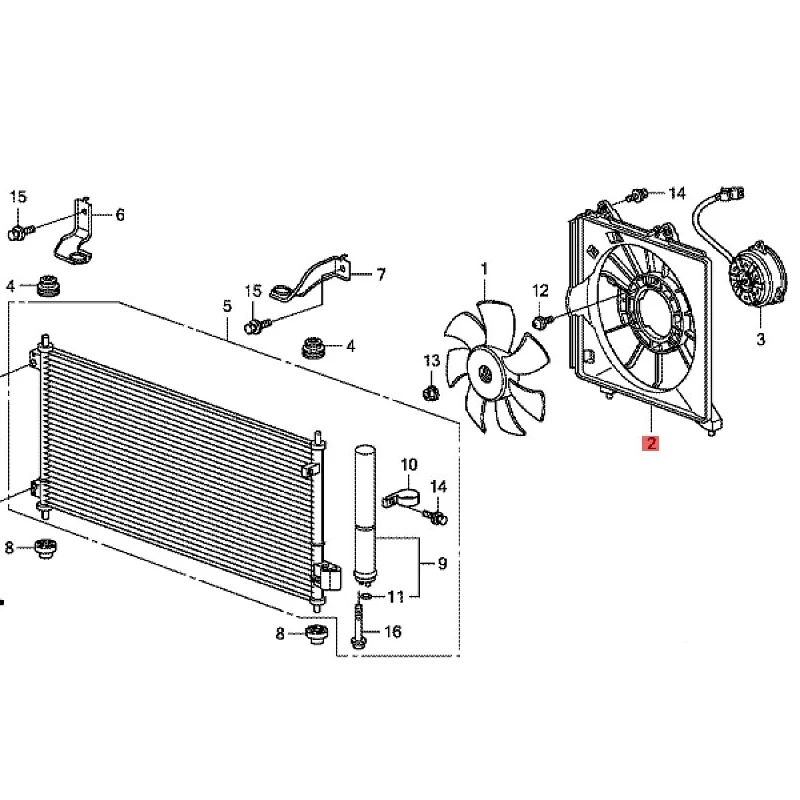 Suitable for 2008- Ho nd aF it Fe ng fa nC la ss ic Air conditioning electronic fan cover Condenser electronic fan cover