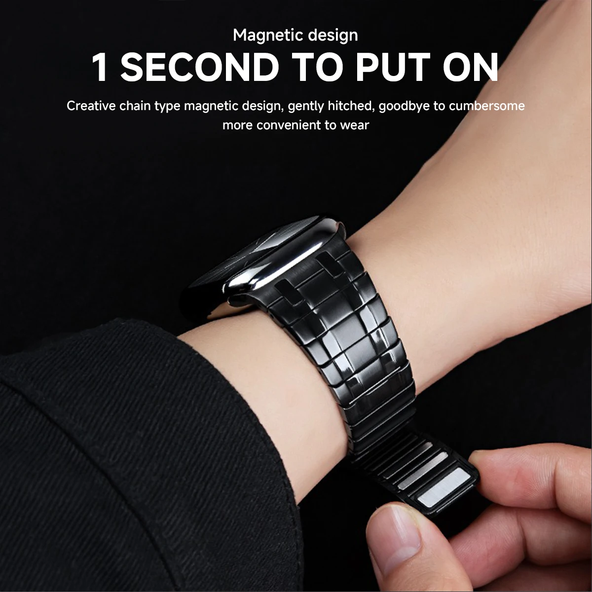 

Ремешок из нержавеющей стали для Apple Watch 49 мм, 45 мм, 44 мм, 42 мм, магнитный мужской ремешок титанового цвета IWatch Series 9 8 7 6 5 4 Se Ultra 2