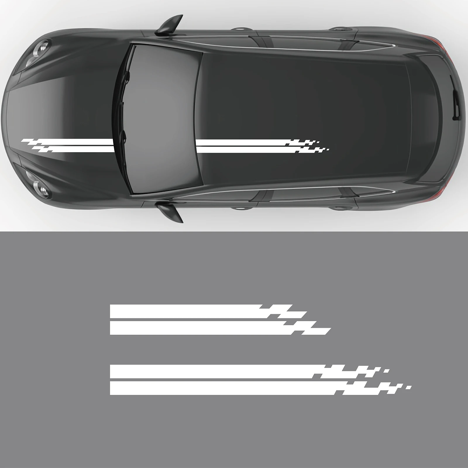 

Car Hood Sticker Engine Cover Bonnet Stripes Roof Rear Tail Trunk Body Decal For DIY Car Styling Covering Sratch Accessories