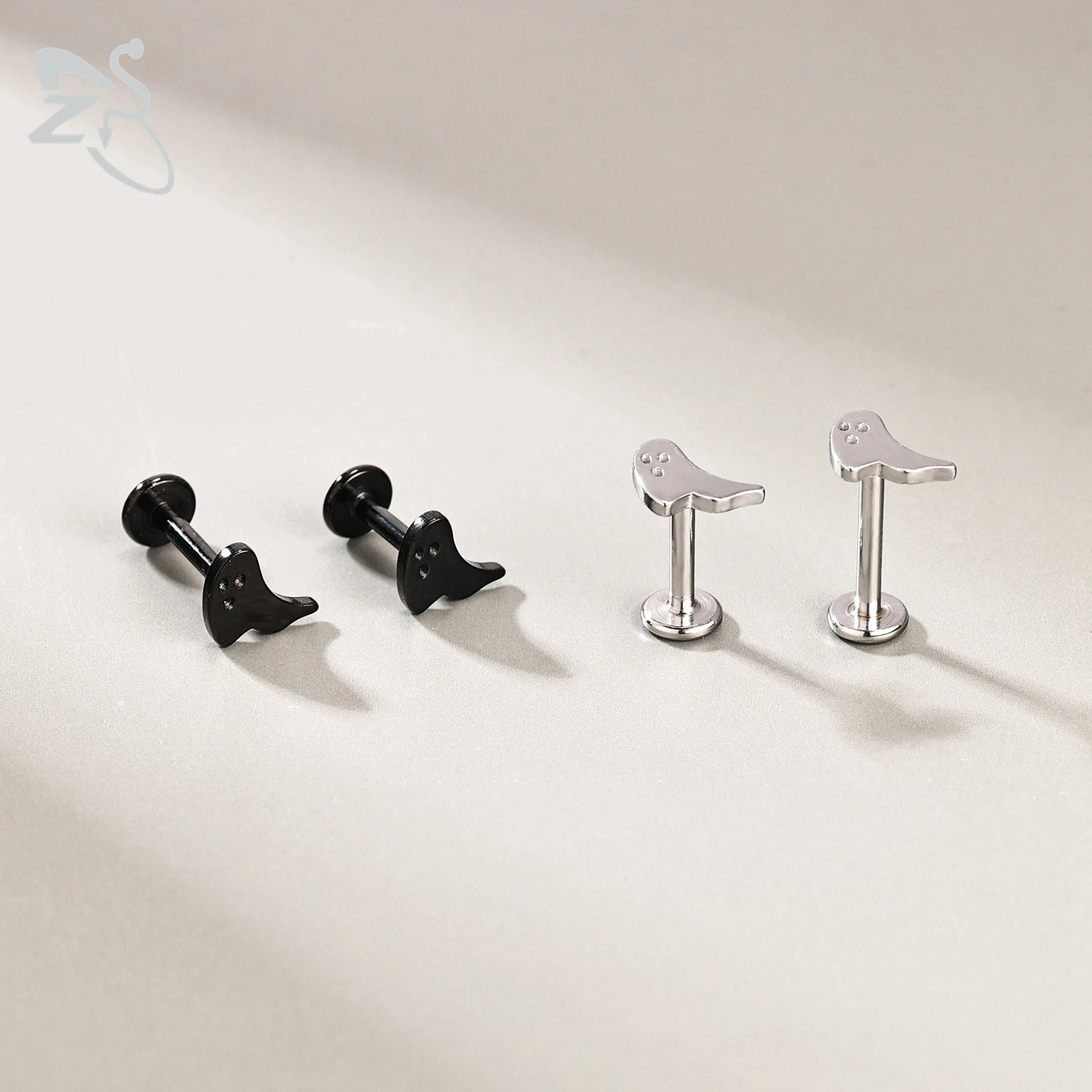 ZS-Piercing De Lábios De Aço Inoxidável, Anel Labret, Anel De Lábios De Rosca, Fantasma, Abóbora, Cartilagem, Hélice, Trago, Brincos, Hélice, Dia Das Bruxas, 1 Pc