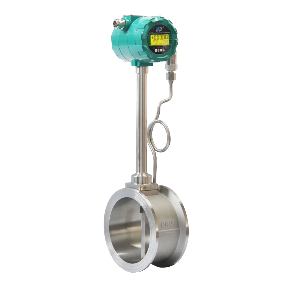 LED Display Vortex Flowmeter 4~20 Ma Hart Output Customizable OEM for Gas Steam Water Air Oil Medium Integrated Type LCD Display