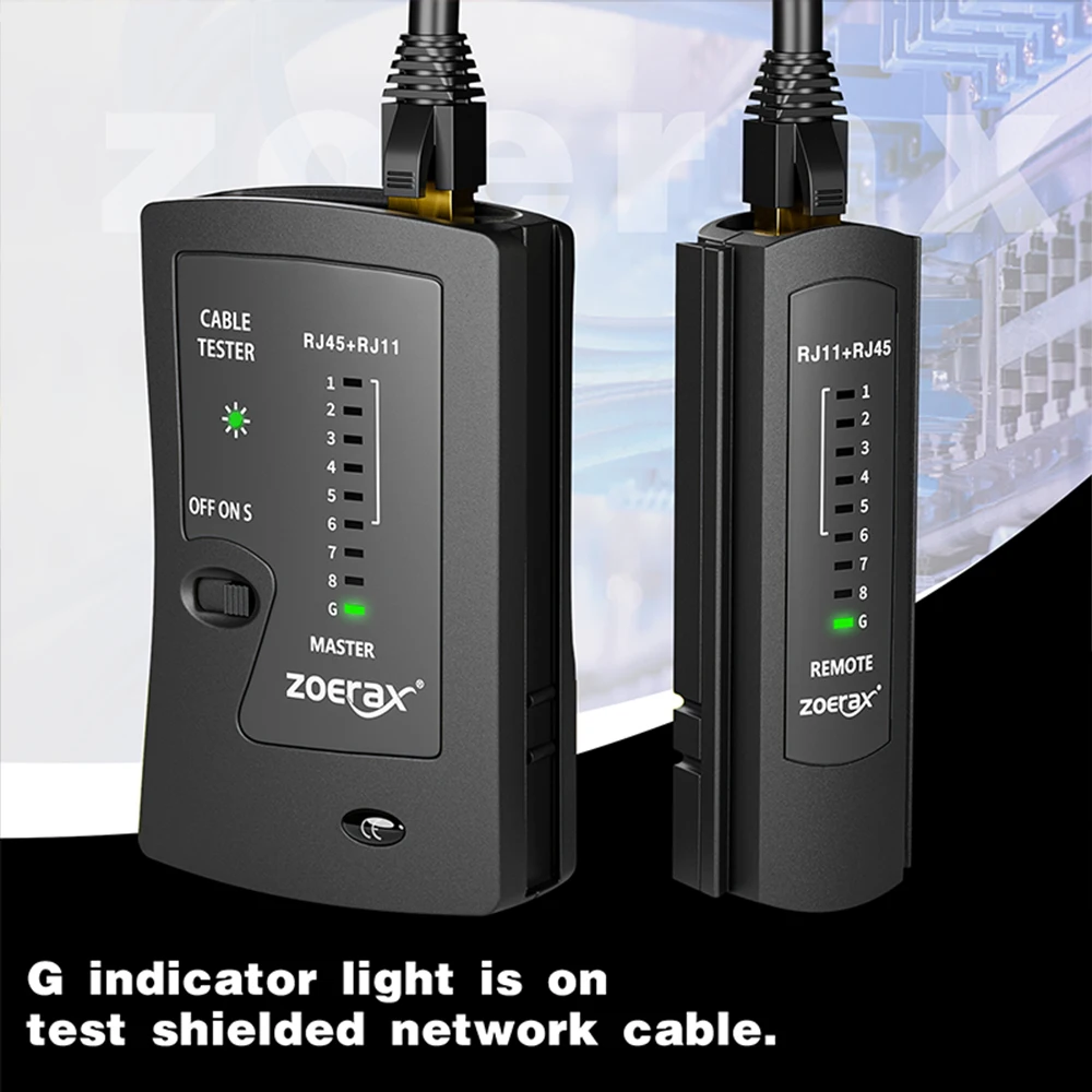 جهاز اختبار كابل إيثرنت لشبكة ZOERAX لـ LAN RJ45 Cat5 Cat5e Cat6 Cat6a Cat7 UTP/كابل محمي وRJ11 RJ12 #5