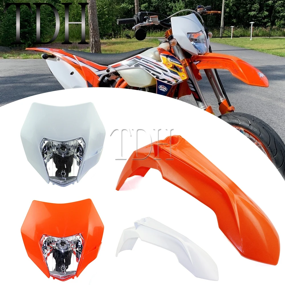 Supermoto vordere scheinwerfer maske abdeckung für 150-500 sx SX-F xc XC-W XCF-W XC-F exc EXC-F nackte dirt bike motocross kotflügel fender