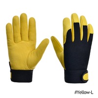 Cowhide Leather Work Gloves Safety Protection Labour Garden Motorcycle Sports Driver Workers Work Welding Wear-resistant Gloves