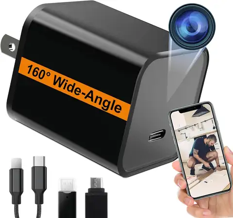 Smart WiFi Camera with 160° Wide Angle, Real-Time Monitoring via App – Mini Type-C Plug for Home & Pets – 2.4G/5G WiFi