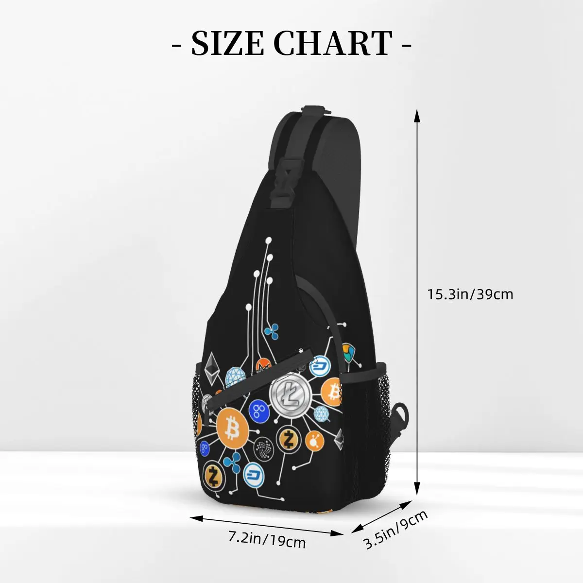 Cryptocurrency Bitcoin Sling Bags pecho Crossbody hombro Sling mochila senderismo viaje Daypacks Crypto Btc Blockchain School