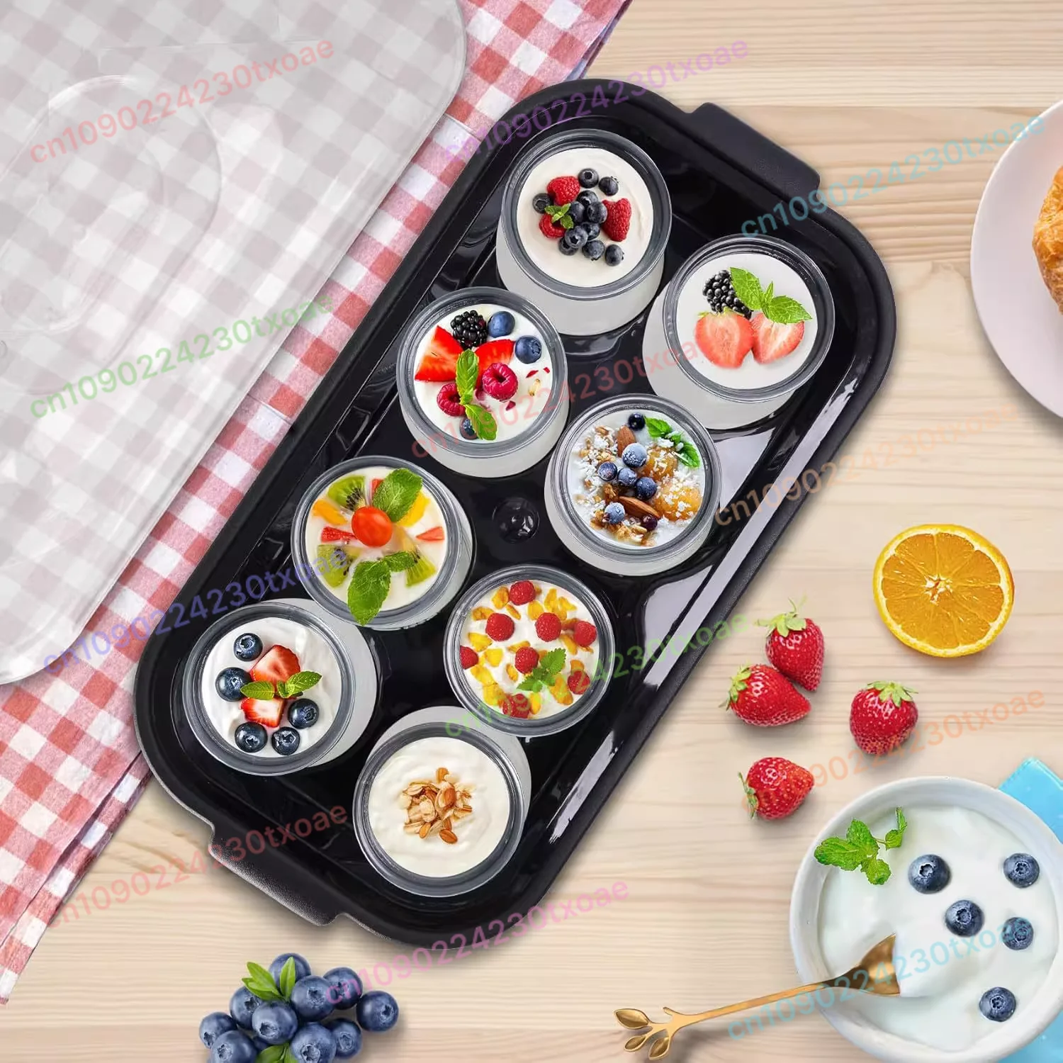 

6 in 1 Yogurt Maker Machine Large 2.0L Capacity Ice Cream Milkshake Jam Pudding Maker Multi-Function Household Appliance