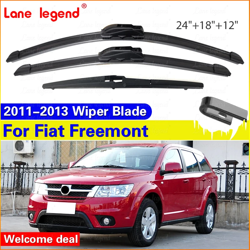 

3PCS Car Wiper For Fiat Freemont 2011-2013 Front Rear Wiper Blades Brushes Auto Accessories 2011 2012 2013 24"+18"+12"