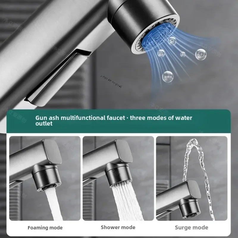Swivel Washbasin Faucet White Hot and Cold Bathroom Sink Tap Ideal for Hand Wash Stations Compact and Functional Design