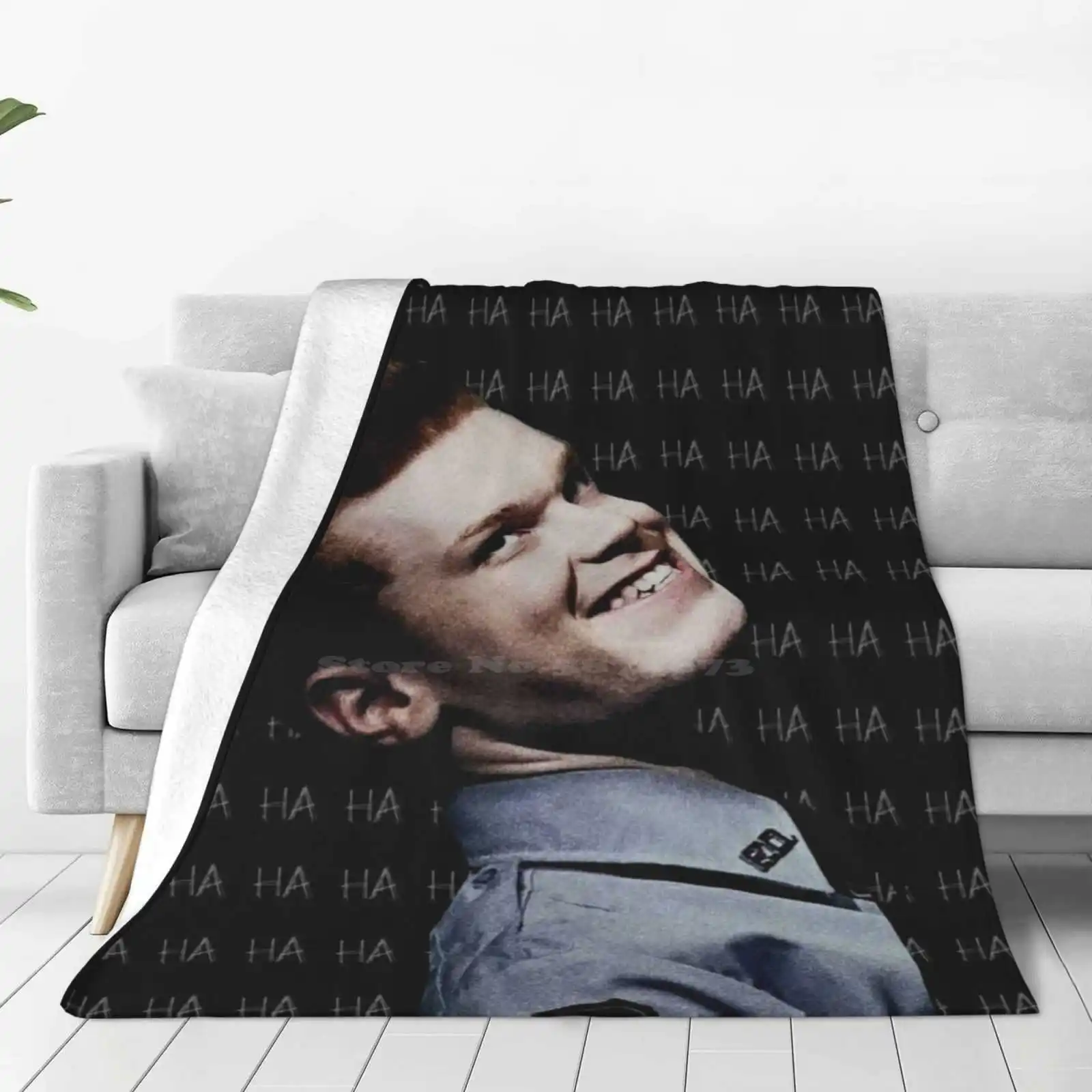 Hahaha For Home Sofa Bed Camping Car Plane Travel Portable Blanket Cameron Monaghan Jerome Valeska Smile