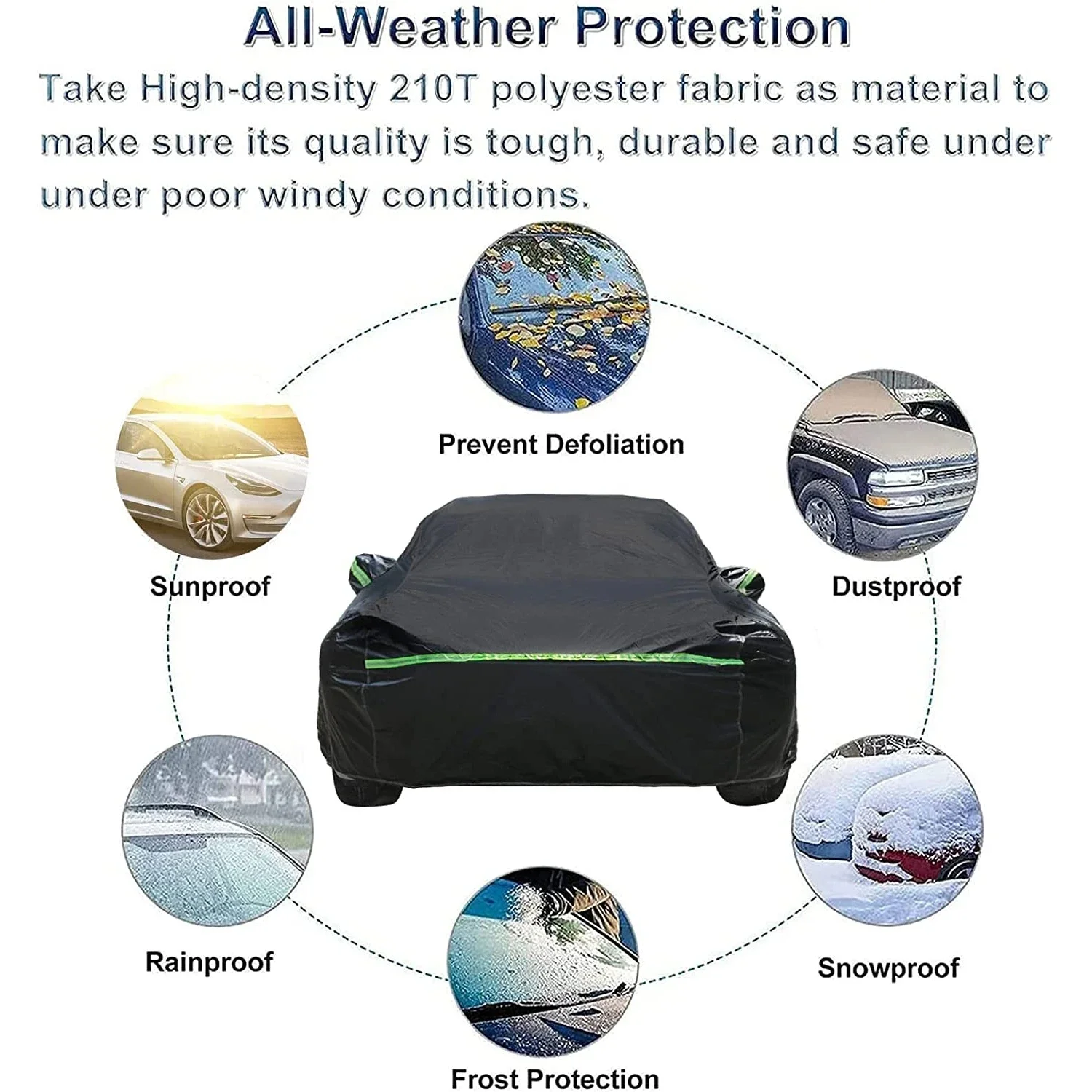 Waterproof Car Cover All Weather Protection Outdoor Car Covers Snowproof Windproof with Charge Port Opening For Tesla Model Y