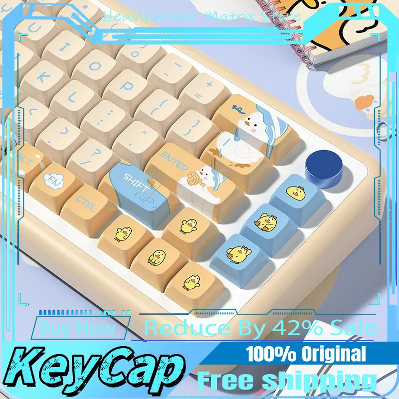 

Cute Duck Theme Keycaps 138/144/158 Key Cherry/Xda Profile Pbt Mechanical Keyboard Anime Gaming Cartoon Gifts Collection Keycap