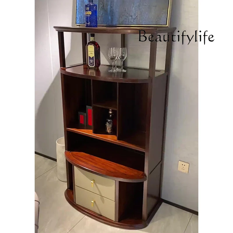 

New Chinese-style solid wood wine cabinet living room wall locker modern simple storage storage floor cabinet