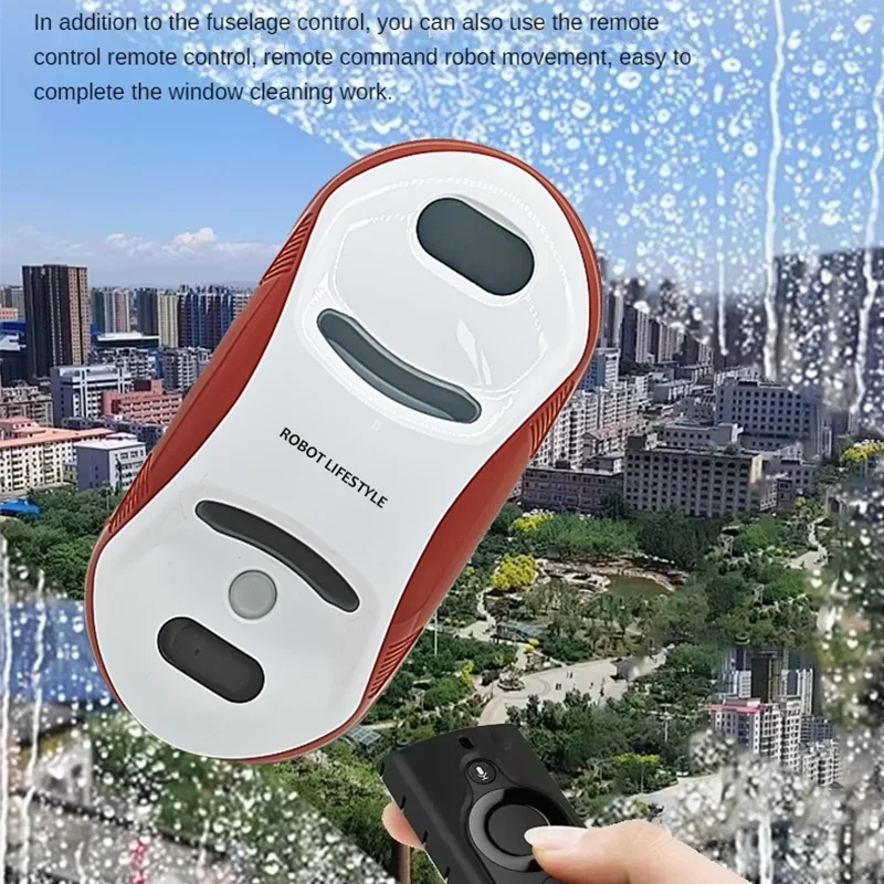Automatic Glass washing Robotic Windows Cleaner Route Planning, Two Water Tank, Power-off Protection, Remote Control