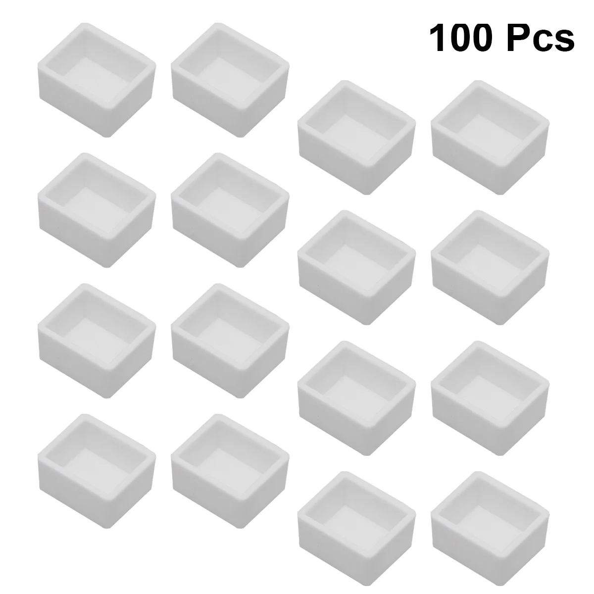 50 Pcs Glass Pigment Compartment Travel Paint Palette Empty Pans Half for Watercolor