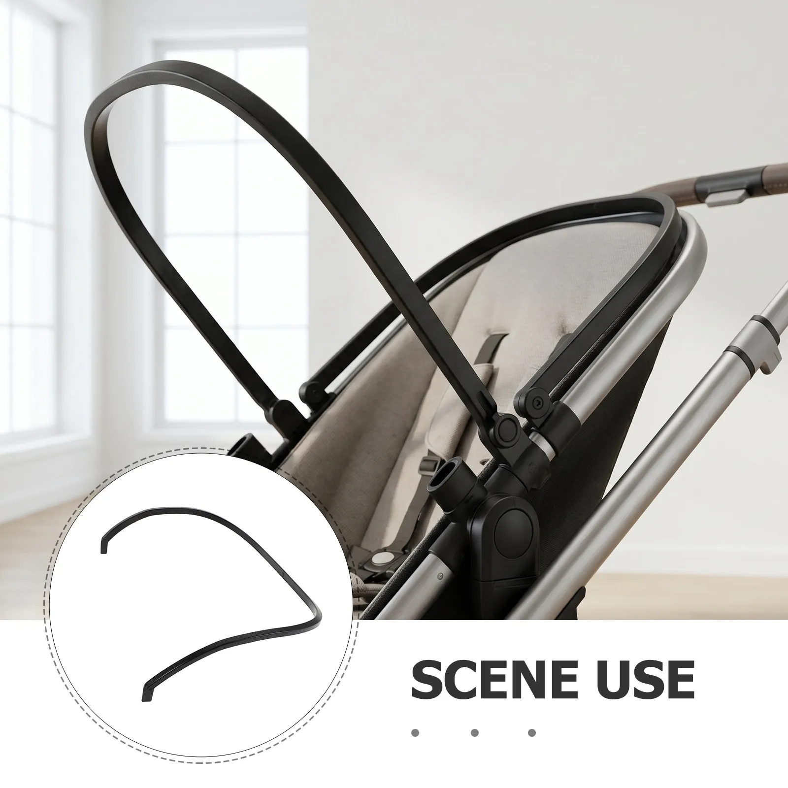 Baby Stroller Canopy Support Rod Black Plastic Pushchair Awning Repair Bar Weather Resistant Baby Carriage Sun Shade Frame