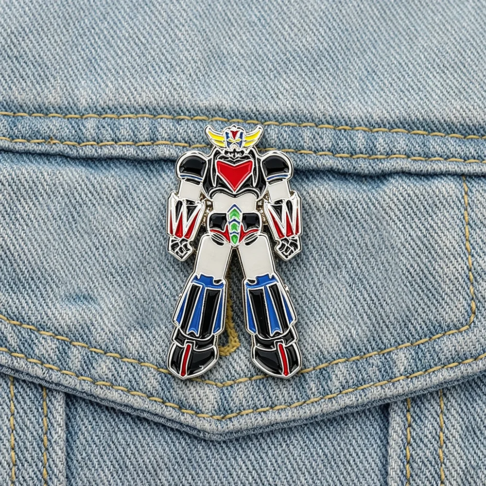 Anime Mazinger Z Robot Enamel Brooches Cute Cartoon Metal Badge Lapel Coat Backpack Hat Pin Cosplay Jewelry Accessories Gift
