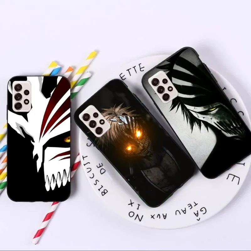 Anime Manga Bleach ichigo Phone Case for Samsung A91 A81 A73 A72 A71 A30S A20 A12 A13 A52 A53 4G 5G Black Soft Phone Cover