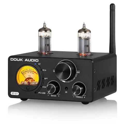 Nobsound HiFi Bluetooth 5.0 Vacuum Tube Amplifier USB DAC Stereo Receiver COAX/OPT Home Audio Digital Amp w/VU Meter 100W+100W