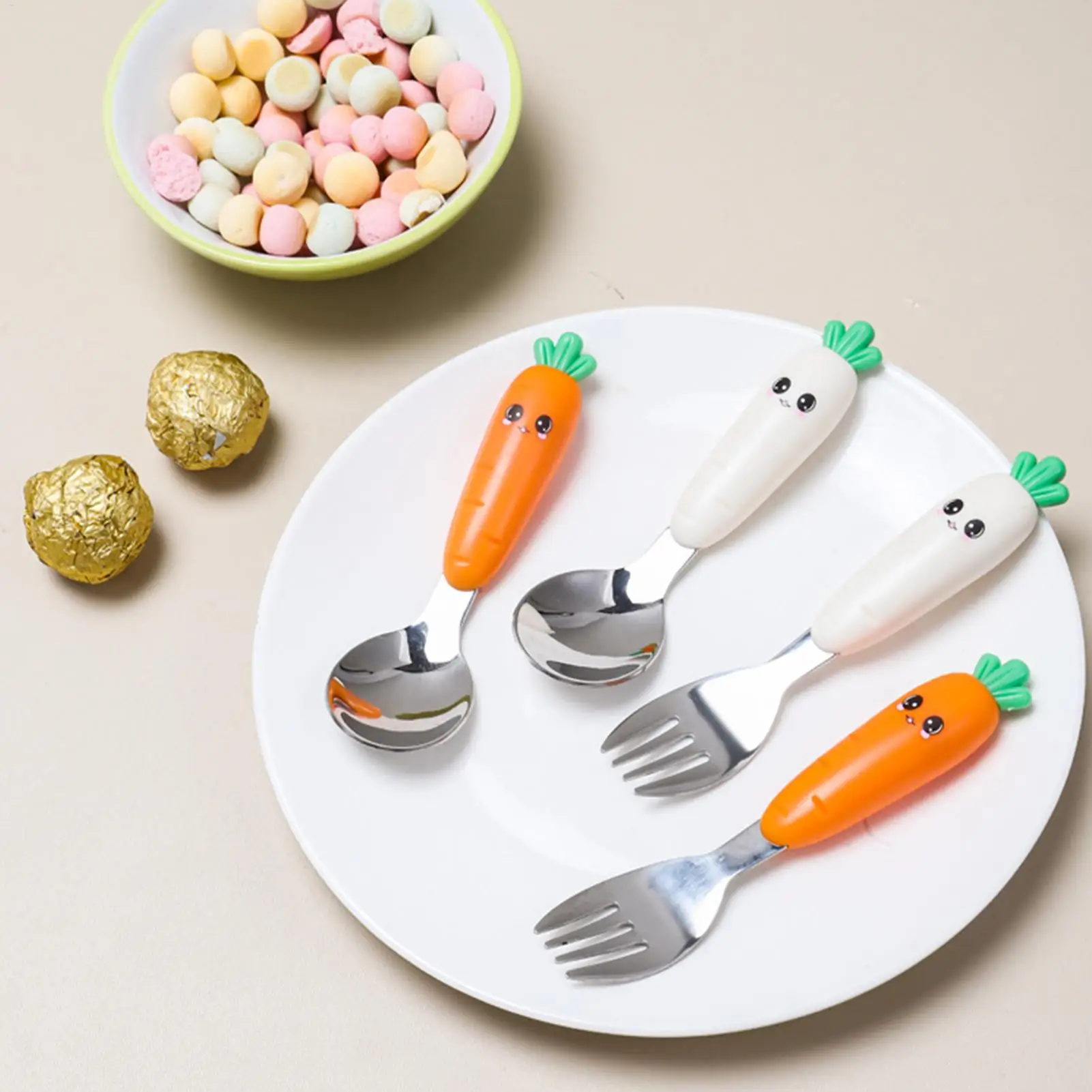 

Kids Spoons And Forks Set Stainless Steel Baby Eating Utensils Kit With Storage Box Feeding Tableware Set Including Fork And