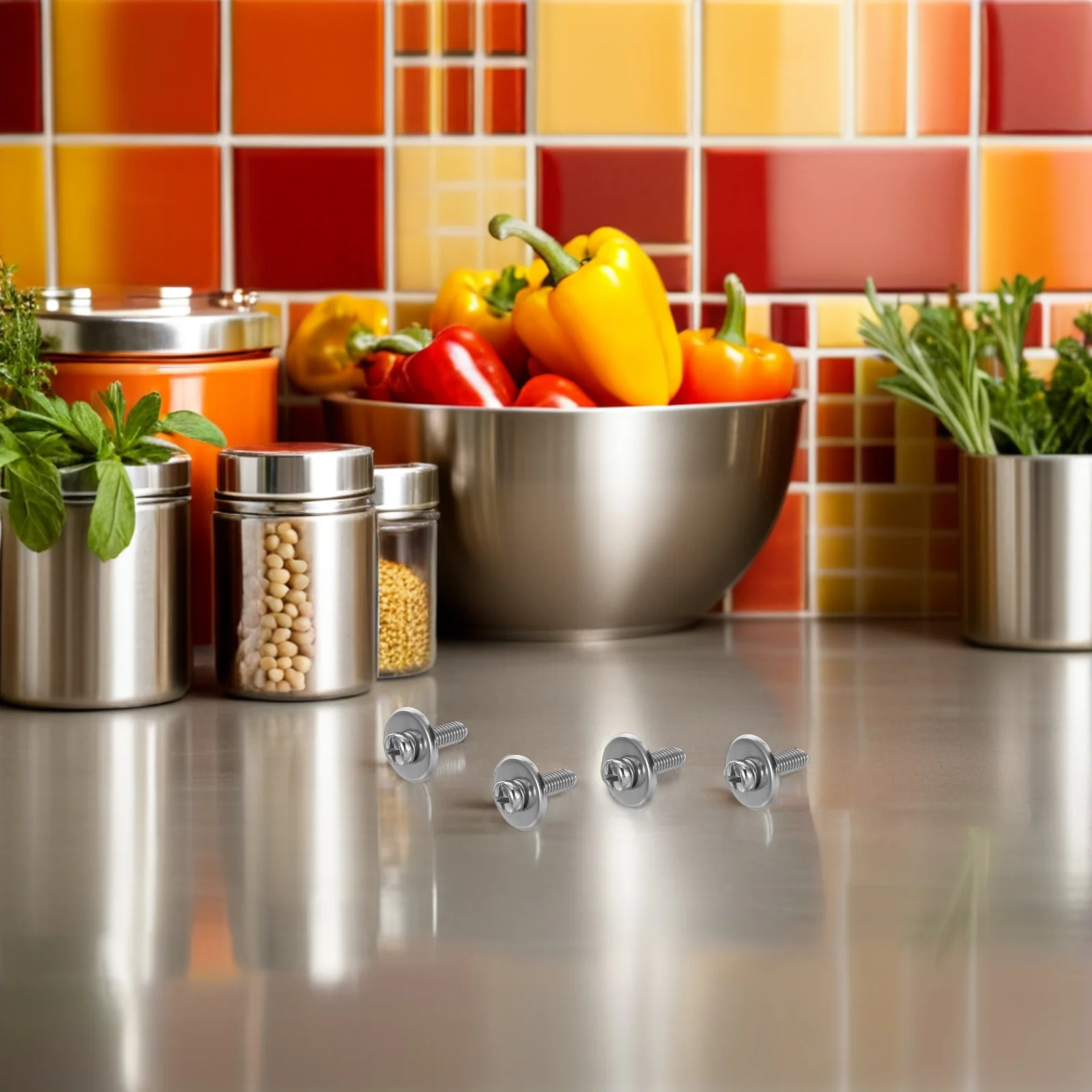 

50 комплектов стопорных винтов для крышки кастрюли, набор из нержавеющей стали M5 с силиконовой прокладкой для универсального комплекта крепежного оборудования для ремонта крышки кастрюли