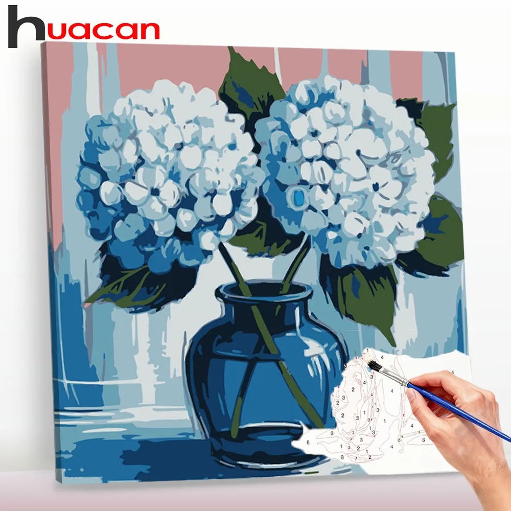 Huacan DIY Digitales Ölgemälde Blumen Malen nach Zahlen Geschenk auf Leinwand Handgemaltes Geschenk