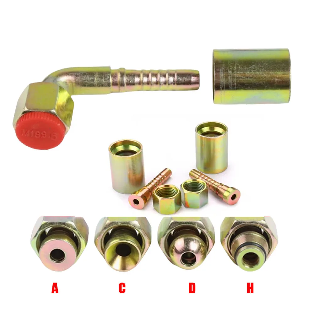 1set Hydraulic Hose Connector Joint Metric M10-M24 to Pipe 6mm-10mm Barbed Tube Fitting Connector Compression Sheath Fitting