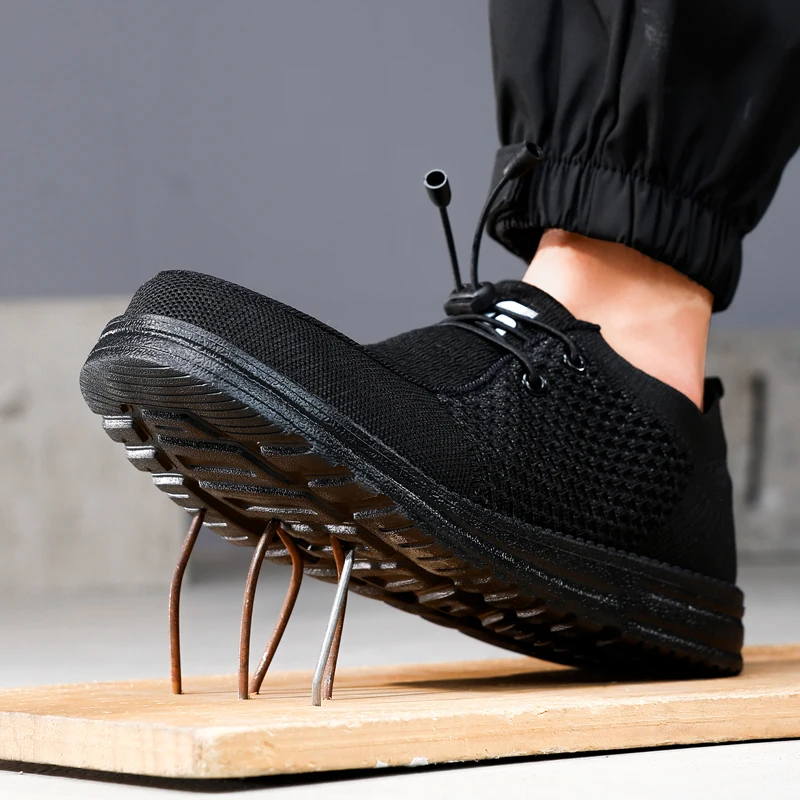Lightweight Men Work Safety Shoes Puncture-Proof Work Sneakers Steel toe shoes Breathable Indestructible shoes Protection Boots - Image 3