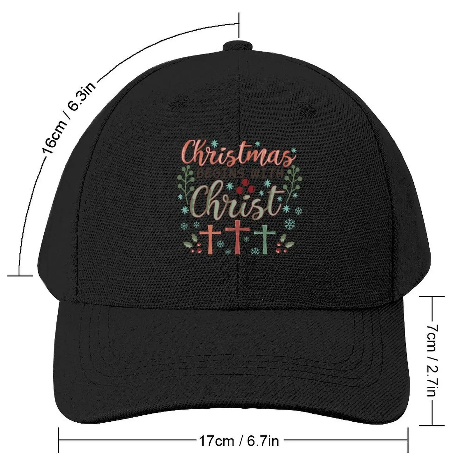 Christmas begins with christ Baseball Cap Golf Hat Golf Hat Man Hat Man For The Sun Women's Golf Clothing Men's