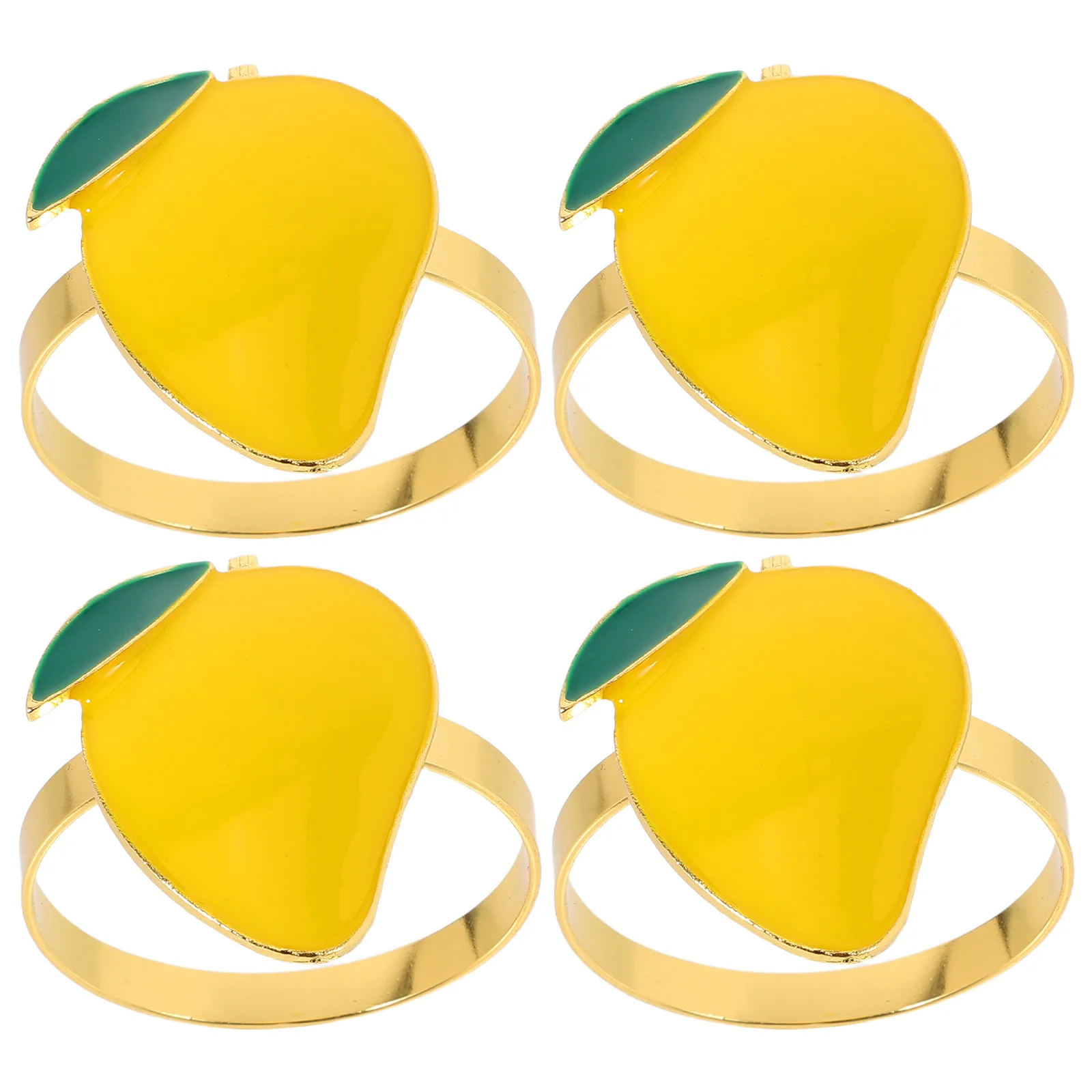

4Pcs Mango Shaped Napkin Rings Decorative Fruit Napkin Holders for Family Gatherings Restaurant Dining Picnic Summer Table Decor