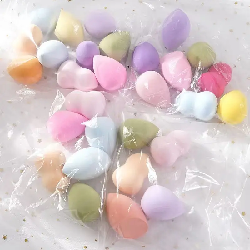 พัฟแต่งหน้าเนื้อนุ่มพิเศษ 5/10 ชิ้น ชุดพัฟไข่แต่งหน้าทรงหยดน้ำ ไม่กินได้ พัฟแต่งหน้า