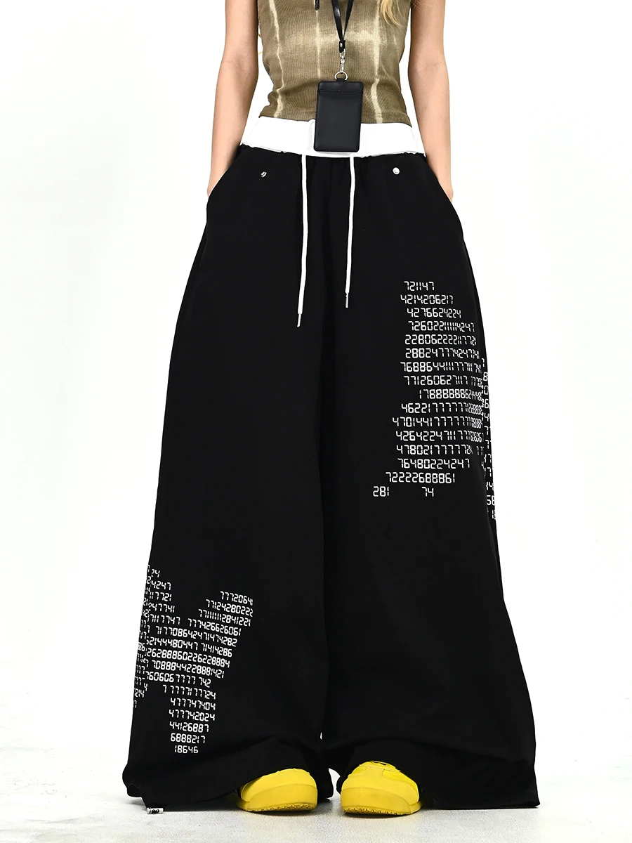 

Street Sle Letter Casual Pants Women's Loose Wide Leg Trousers Spring 2026 Faionable American Spor Pants