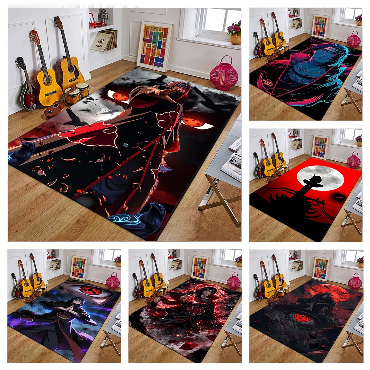 3D N-Naruto Japan Anime Uchiha I-Itachi Carpet Rug for Art Living Room Art Decor Sofa Home Kids Game Area Rug Non-slip Floor Mat