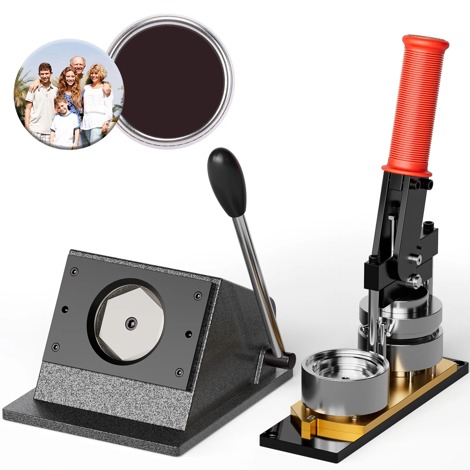

2.28 Inch Badge Making Machine – DIY Magnet/Badge/Bottle Opener Set with Cutter