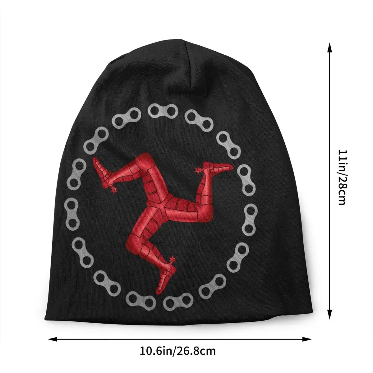 Custom Isle Of Man Chain Beanie Cap Unisex Winter Warm Bonnet Homme Knit Hats Fashion Outdoor Ski Skullies Beanies Hats