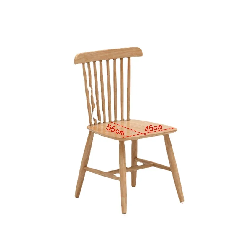 

Wyj Solid Wood Dining Chair Nordic Coffee Shop Backrest Log Desk