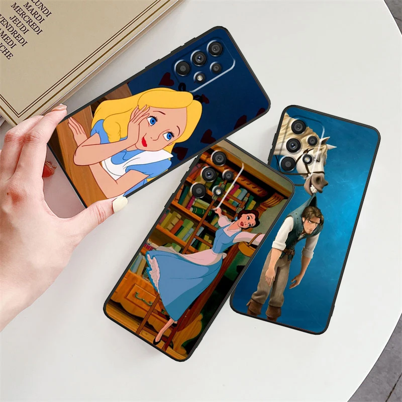 

Princess Long Hair Snow White For Samsung A53 A52 A33 A32 A51 A71 A21S A13 A73 A55 A22 A23 A35 A72 A54 A12 5G Black Soft