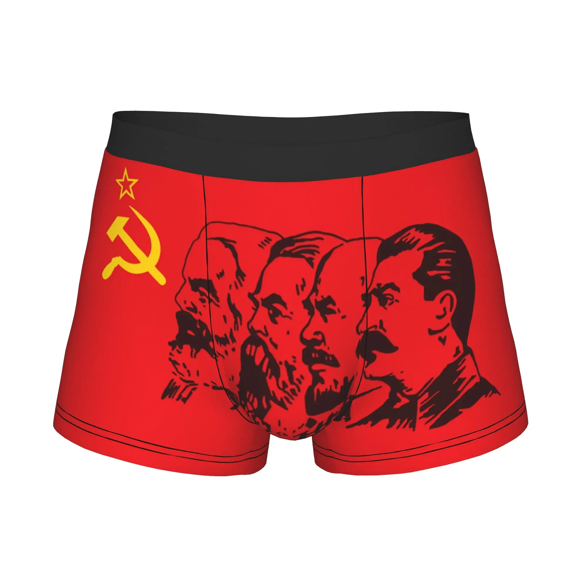 Marx Communism Flag Boxers Shorts Panties Male Underpants Stretch Russian Russia Soviet Union USSR CCCP Flags Briefs Underwear