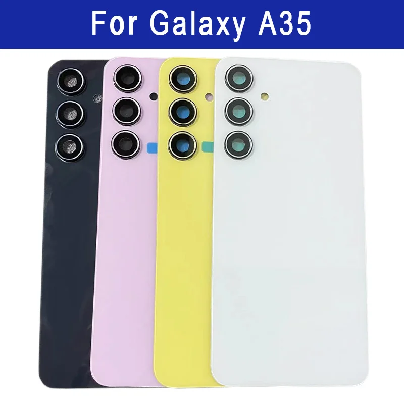 

New For SAMSUNG Galaxy A35 a35 5G A356 Battery Cover Back Glass Panel Rear Housing Door Case With Camera Lens Replacement