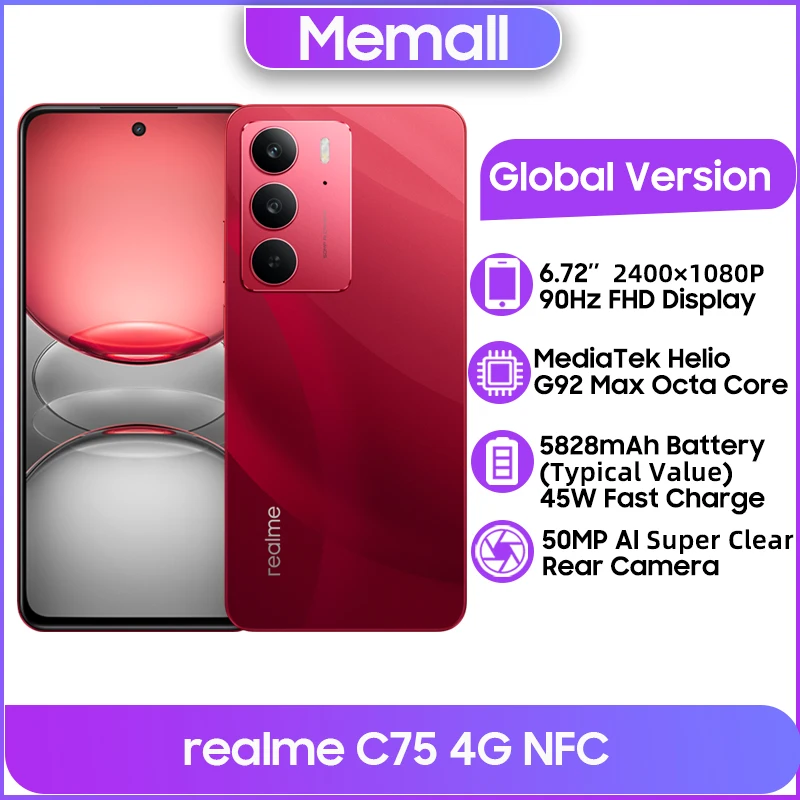 مراجعات مفصلة لهاتف realme C75 4G الأحمر: الأداء، التصميم، والقيمة مقابل المال