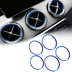 For Mercedes Benz A B GLA CLA Class W176 W246 C117 X156 AMG 5 Pcs Air Conditioner Vent Outlet Ring Trim Decor