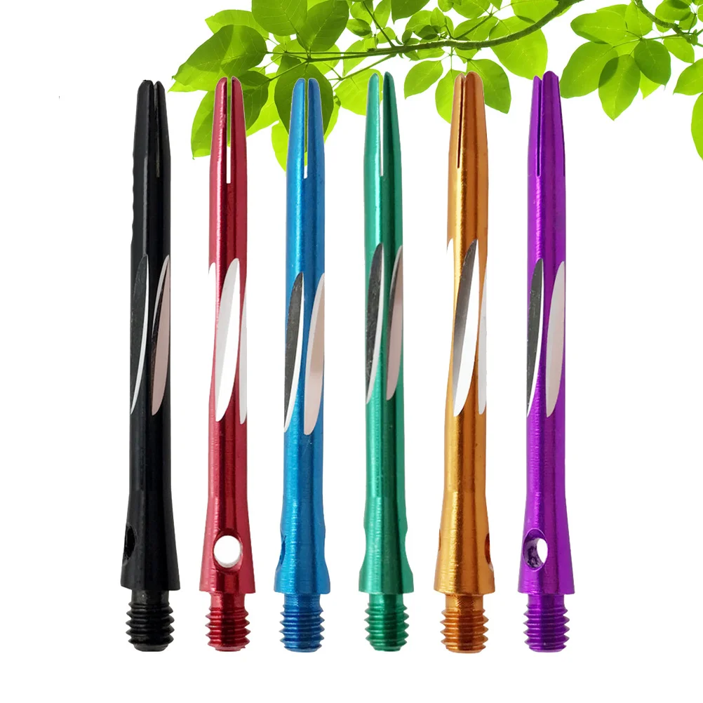 6pcs Aluminium Alloy Shafts 48Mm Medium Length Smooth Grip Compatible With 2Ba Thread Flights Dart Accessories Rod Outdoor