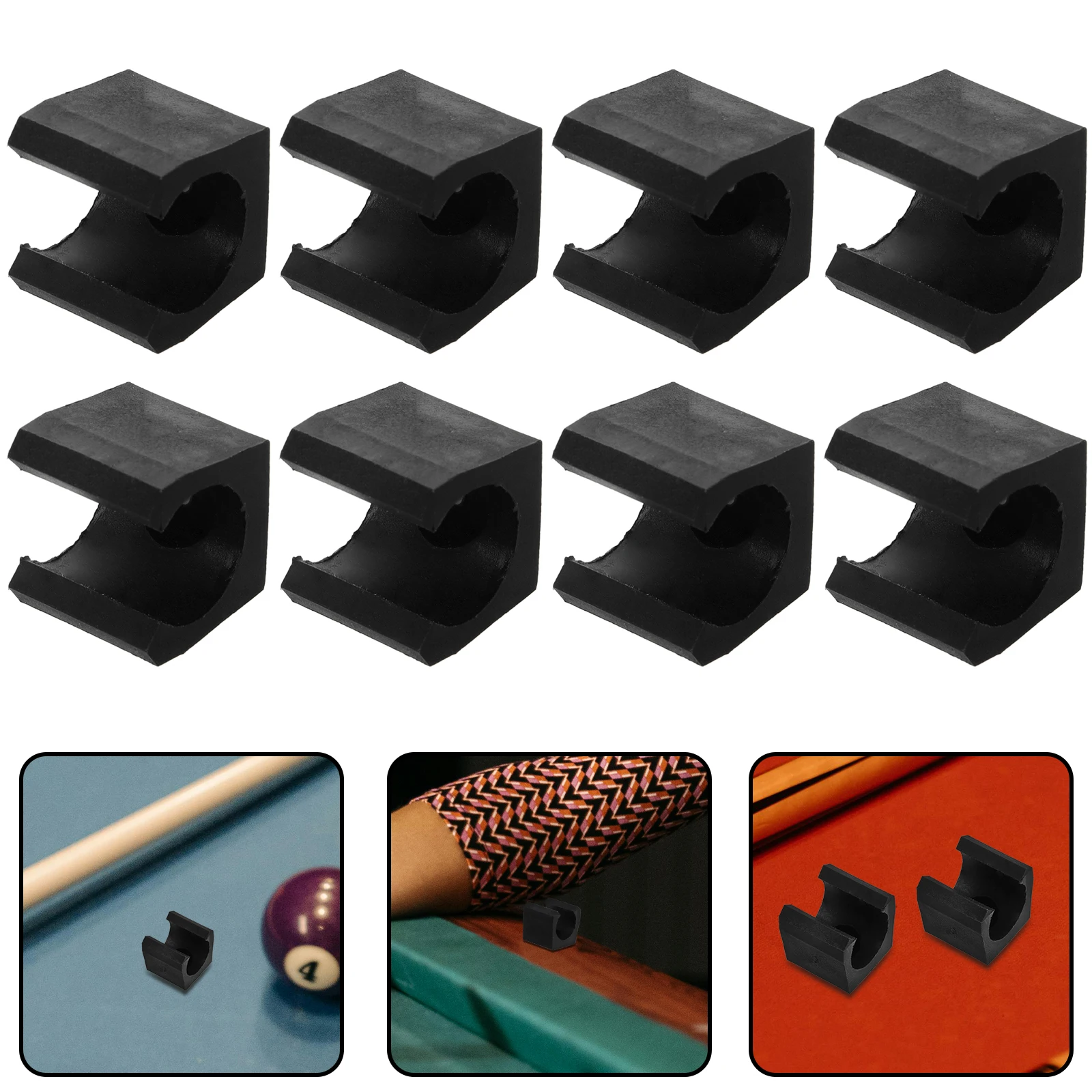 

15 Pcs Wall-mounted Billiard Club Clip Rod Holder Clips Universal Pole Plastic Pool Stick Fixed