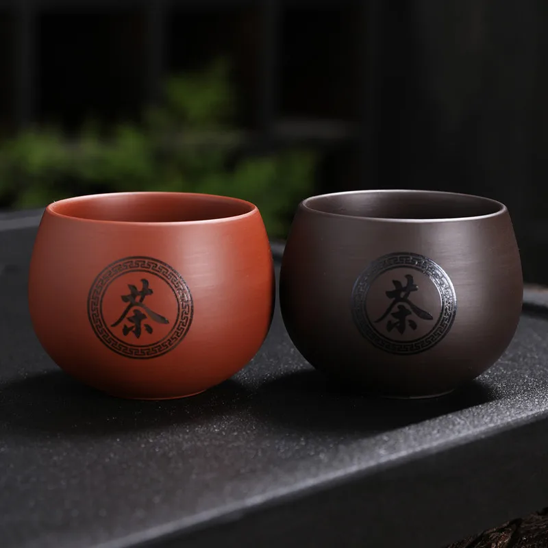 80cc Boutique Chinese Yixing Purple Clay Teacup Travel Meditation Cup Handmade Boutique Tea Bowl Master Cup Customized Tea Set