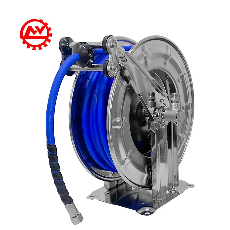 

25 METERS Wall Mount Garden Irrigation Spring Retractable Automatic High Pressure Hot Water Food Stainless Steel Hose Reel