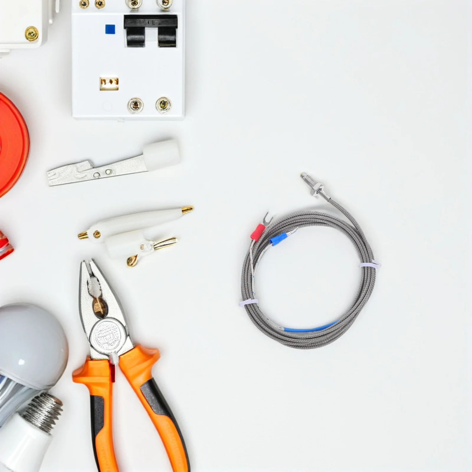 

2Pcs K Type Thermocouple Sensor Probe M6 Thread 2 Meters High Precision Industrial Temperature Measuring Line Heat Probe