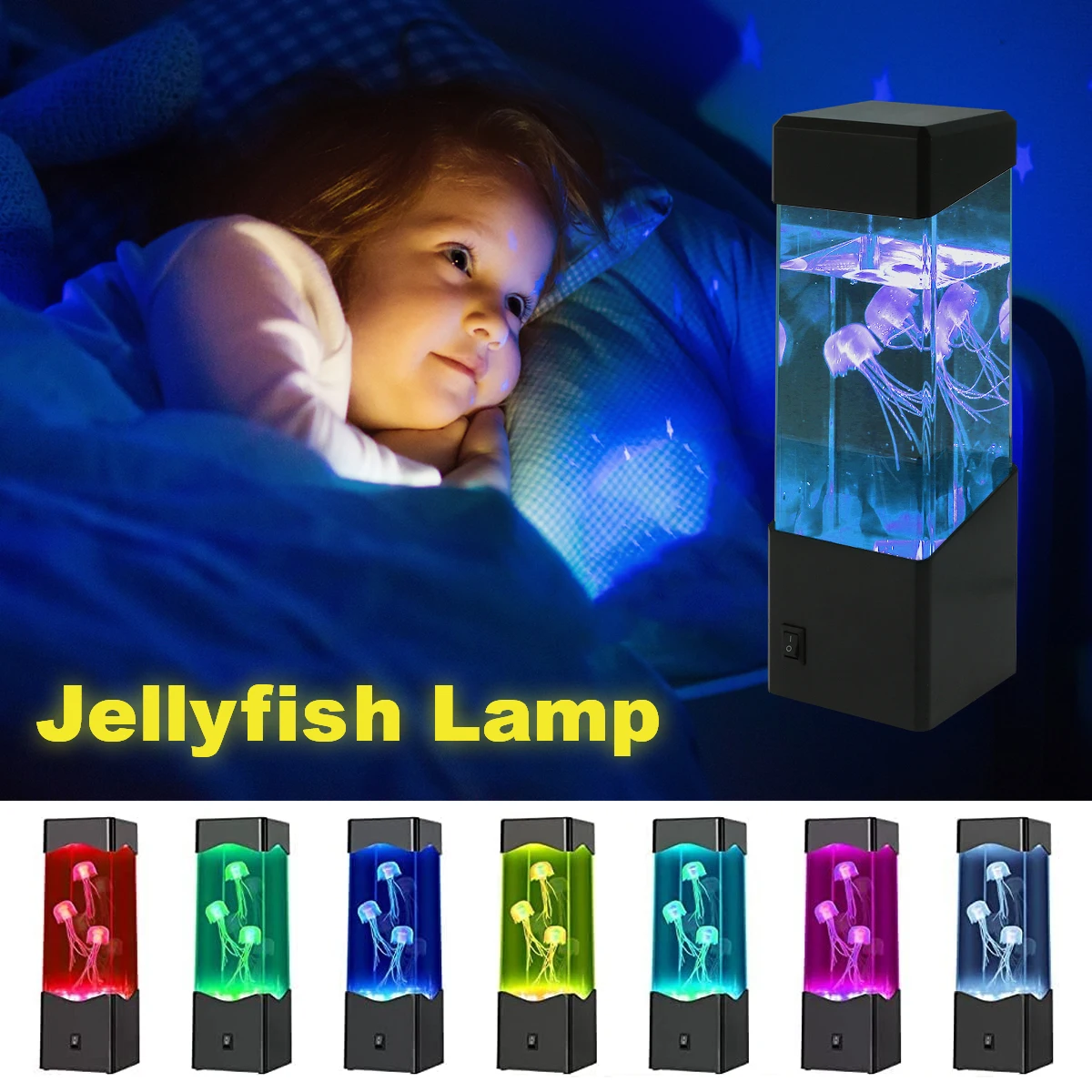 Led Jellyfish Lamp Usb/Battery Operated Jellyfish Night Light Multi-Color Changing Aquarium Tank Lamp Decorative Simulated