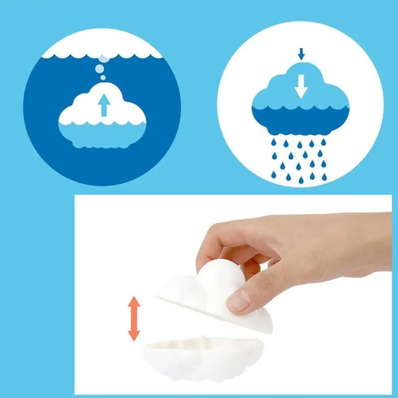 Juguete de bañera de nube de lluvia de chorro, desarrollo sensorial, juguete interactivo divertido para ducha de baño para niños, juguete de baño para bebés, juguete flotante para piscina