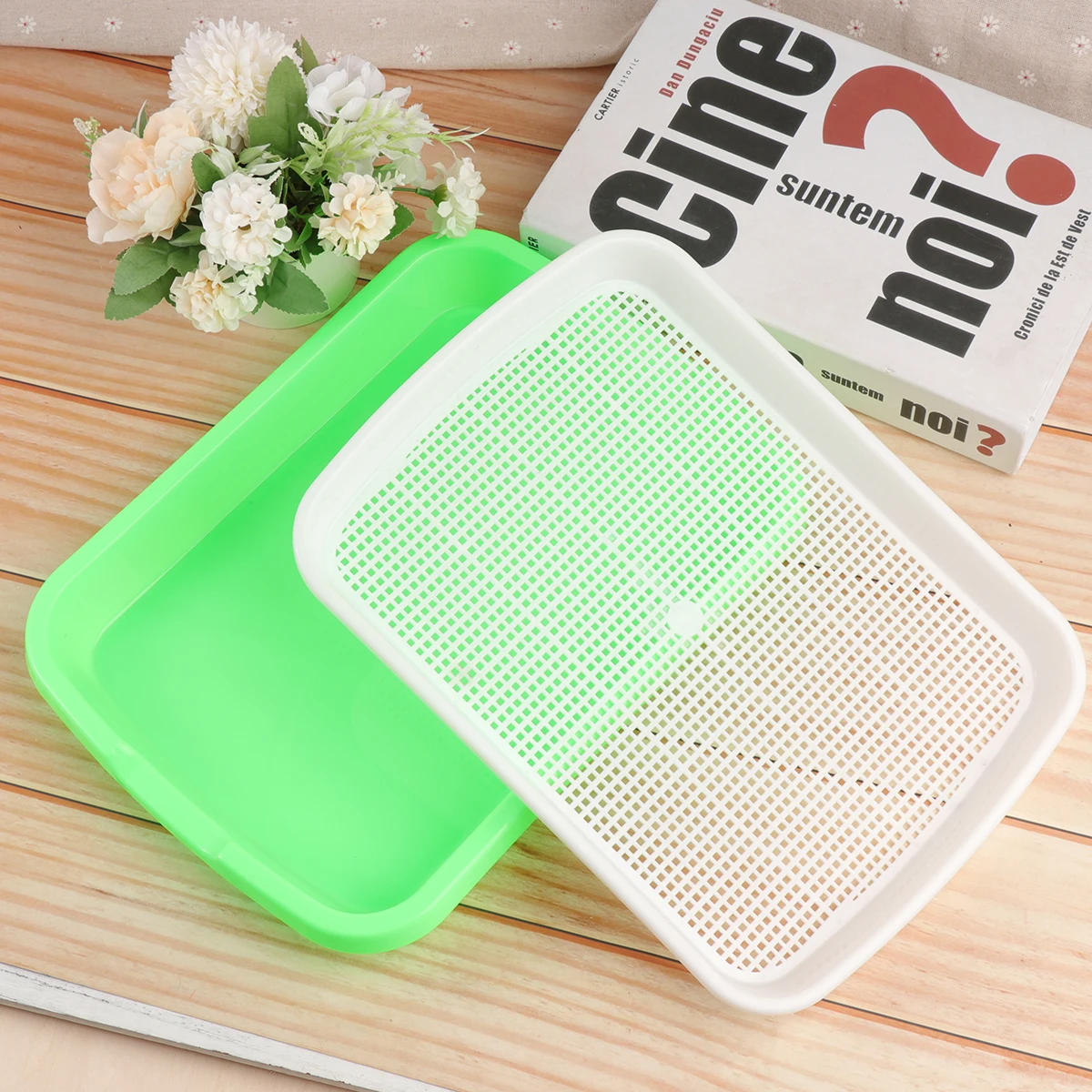 

1pcs Seedling Tray Set Sprouter Growing Trays Plants Wheatgrass Microgreens Veggie BPA Free PP Material Soilless